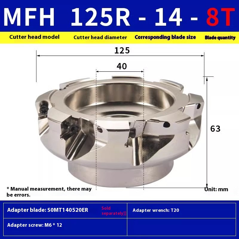 6018 High Feed Milling Cutterhead MFH100R-14-7T 5-Axis 14R63 Surface Milling Cutterhead with SOMT140520 Inserts Shandong Denso Pricision Tools Co.,Ltd.